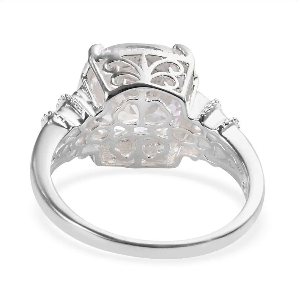 Simulated Diamond Ring in Sterling Silver - Picture 13 of 14